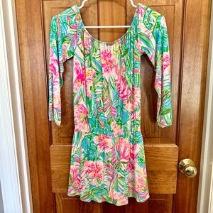 Lilly Pulitzer Cyla Romper Amalfi Blue Leaf It Wild